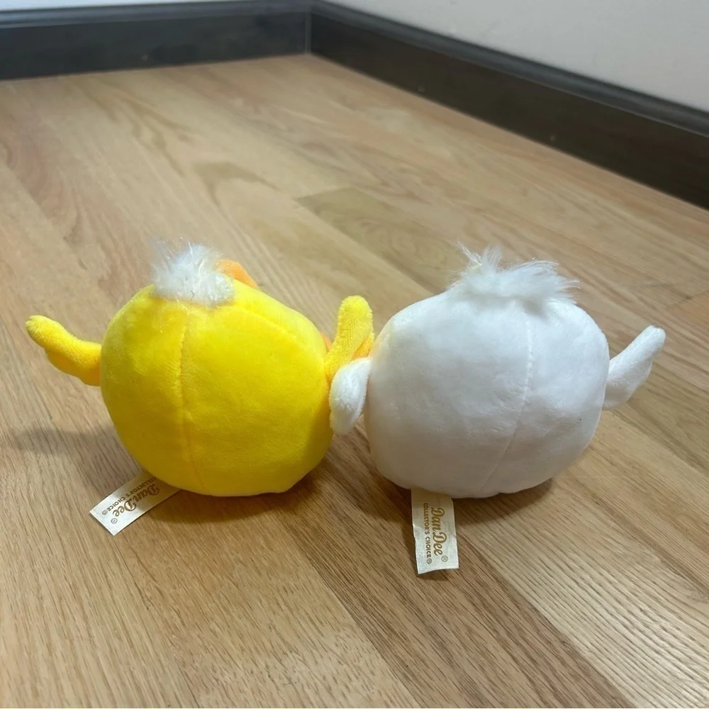 Dandee Chick Plush Bundle Lot White Yellow Chicken Cuddly